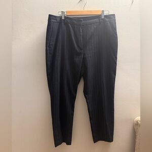 Donna Karan Women’s 12 Pants Donna Karan Navy Pinstripe Ankle Trousers